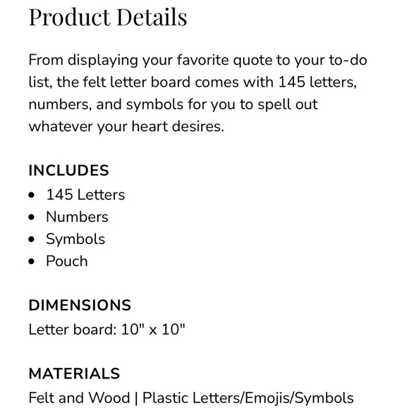 BNIB XO, Sienna Felt Message Board - Picture 3 of 5